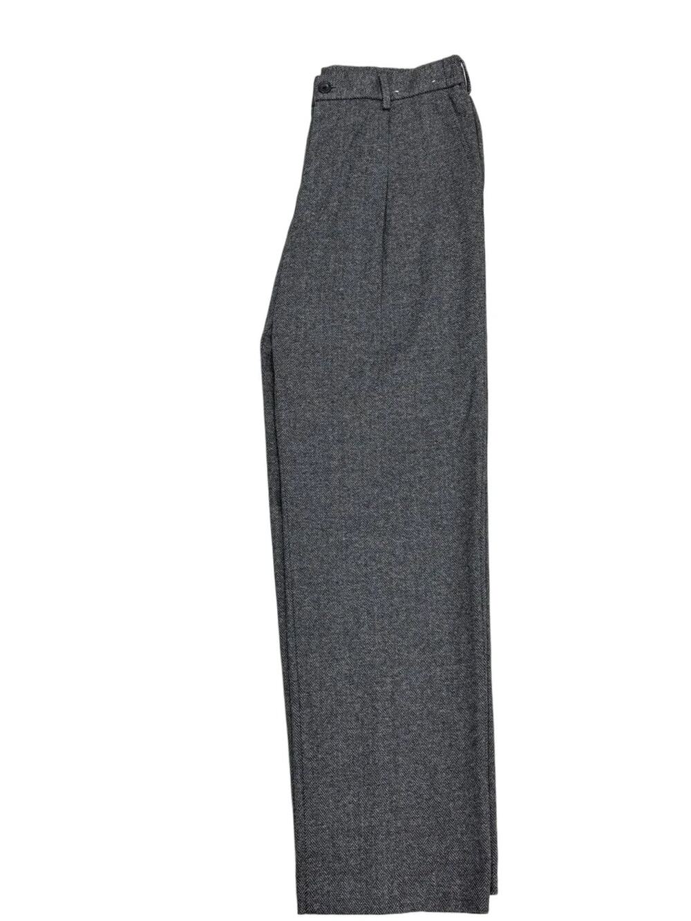 Uniqlo Herringbone Tweed Pleated Trousers Grey